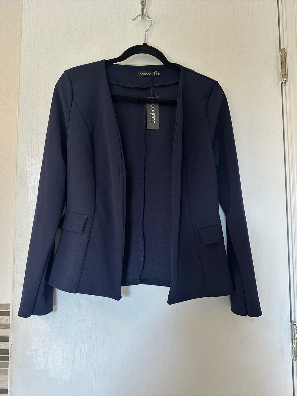 Boohoo Dark Navy Open-Front Blazer